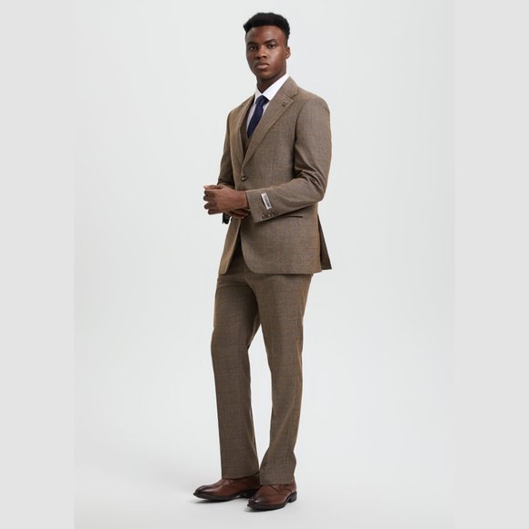 Exclusive Stacy Adams Graph Check 3pc Suit, Grey - Picture 3 of 5